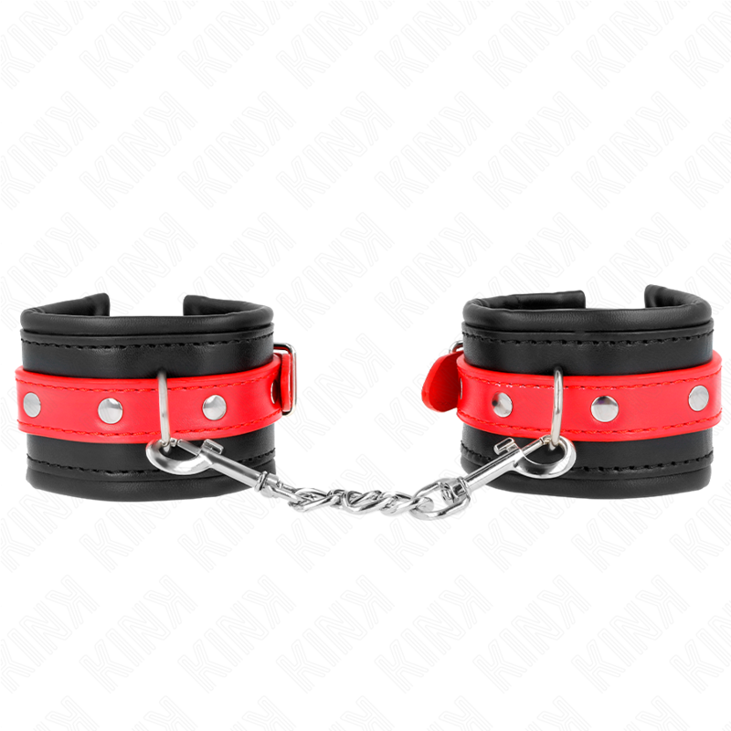 kink appui poignets noir avec ceinture rouge ajustable 17 28 cm x 6 cm