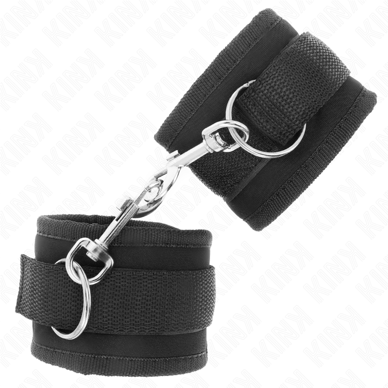kink appareils poignets a crochet et boucle en nylon noir modele 2 reglable 18 35 cm x 6 cm