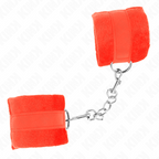 kink manchettes debutant en fourrure rouge 30 x 7 cm