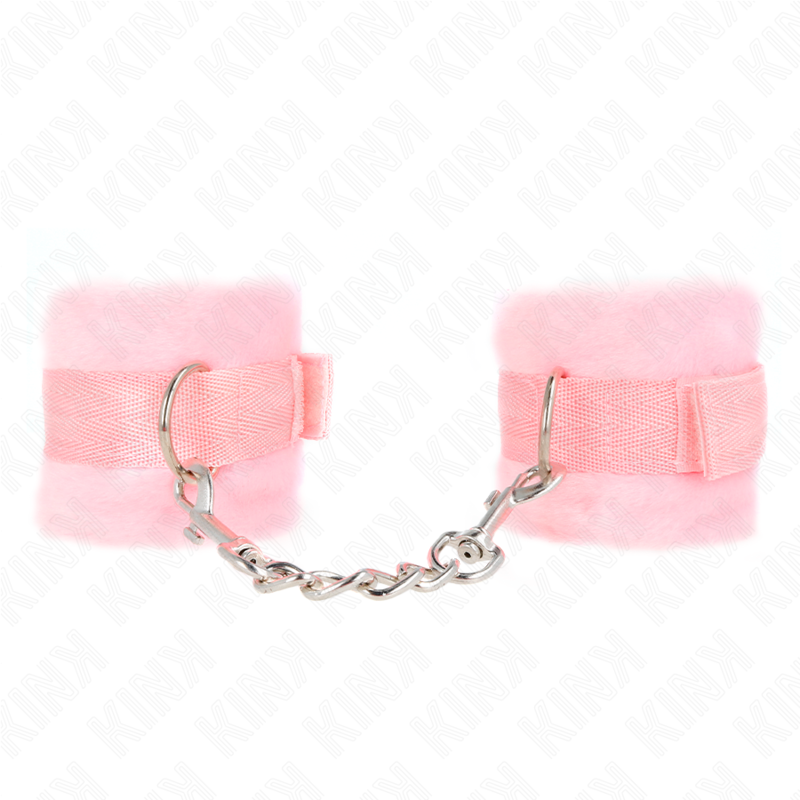 Manchettes débutant doublées de fourrure rose — détail produit