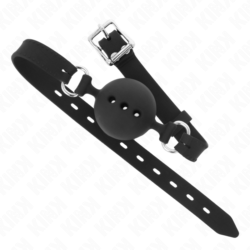 Bâillon boule entièrement silicone ajustable — vue de profil