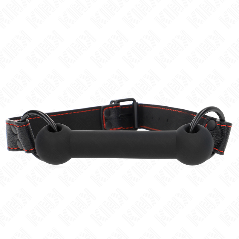 Bâillon os avec sangle en cuir noir ajustable — vue principale