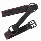 Bâillon os avec sangle en cuir noir ajustable — détail produit