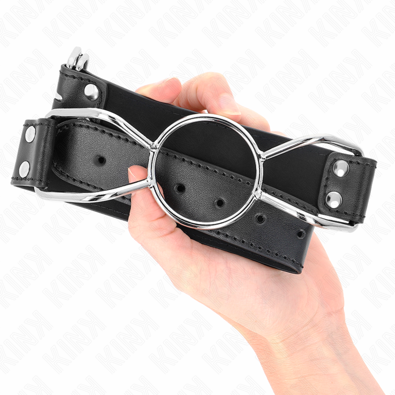 Bâillon anneau ouvert avec sangle réglable — vue de dos