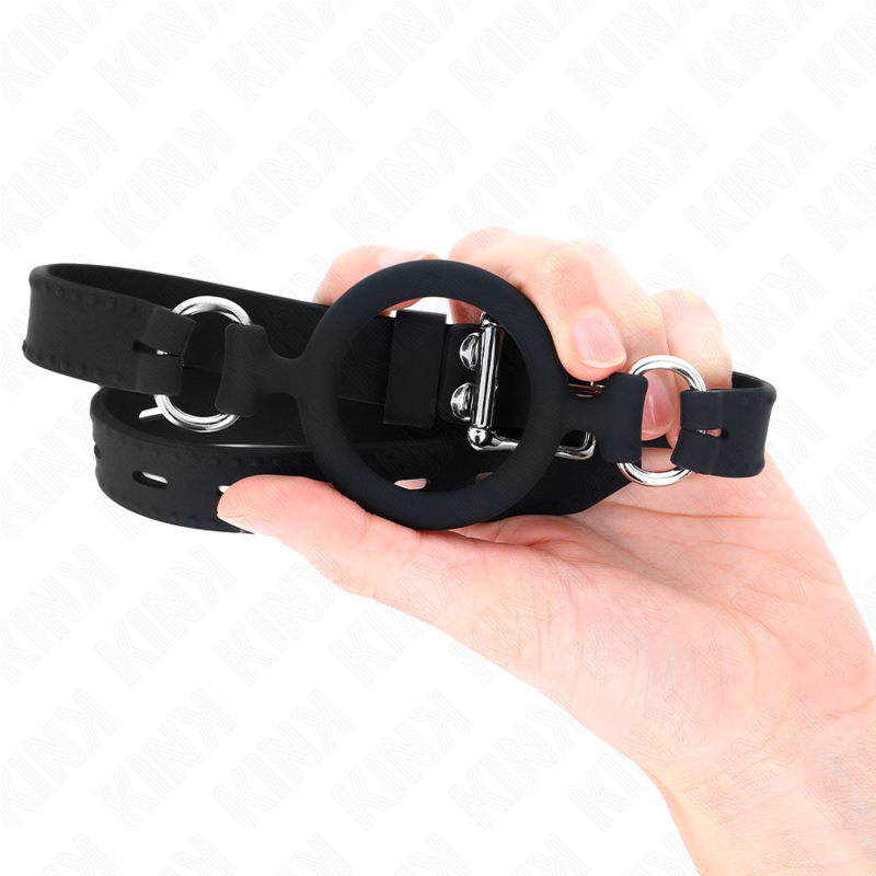 Bâillon à anneau ouvert silicone — vue de profil