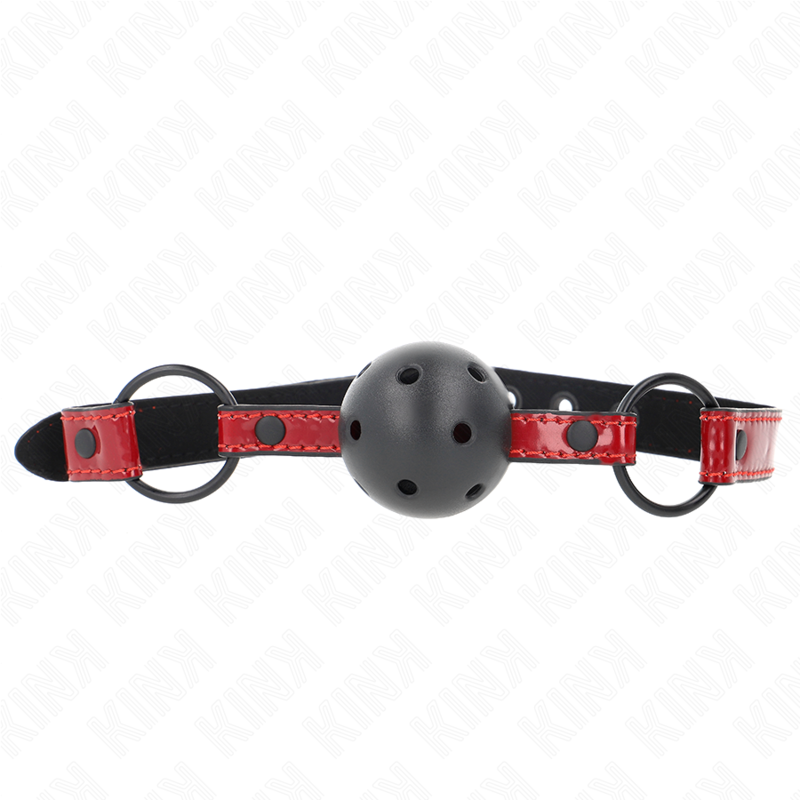 Bâillon boule cuir brillant sangle ajustable — vue principale