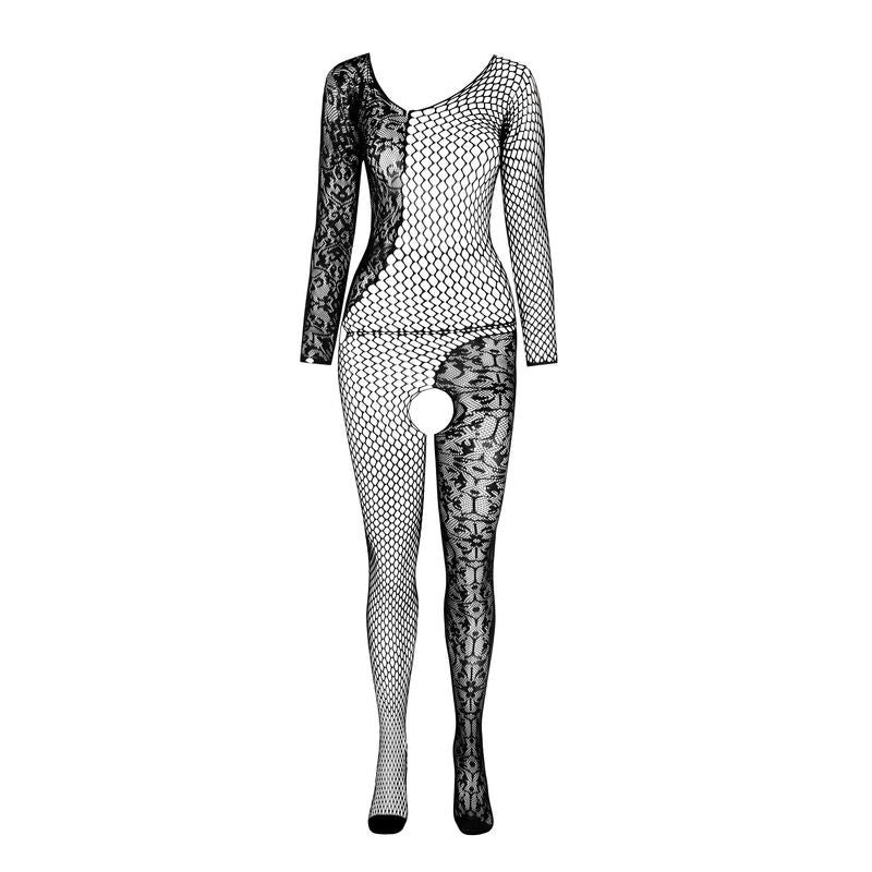 Bodystocking résille noir intégral taille unique — vue de dos