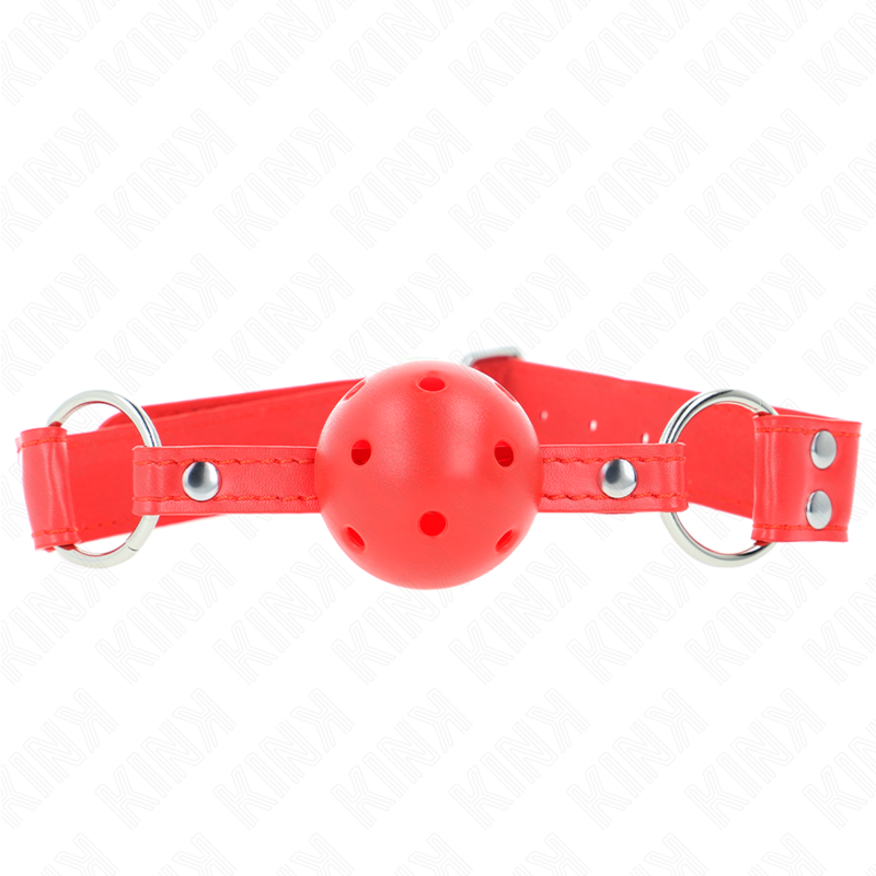 Bâillon boule creuse respirante rouge — vue principale