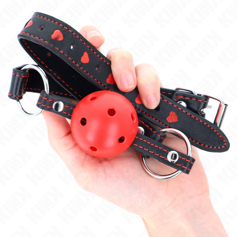 Bâillon boule creuse rouge modèle 2 — vue de dos