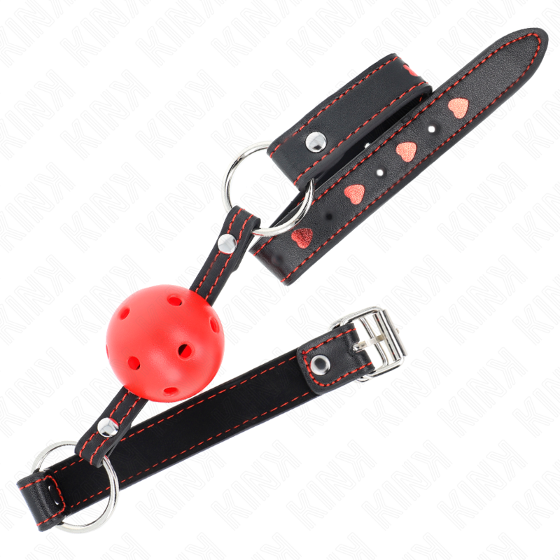 Bâillon boule creuse rouge modèle 2 — détail produit