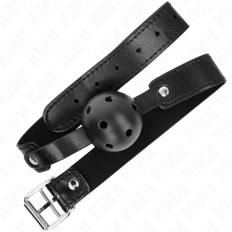 Bâillon boule respirante silicone sangle ajustable — détail produit