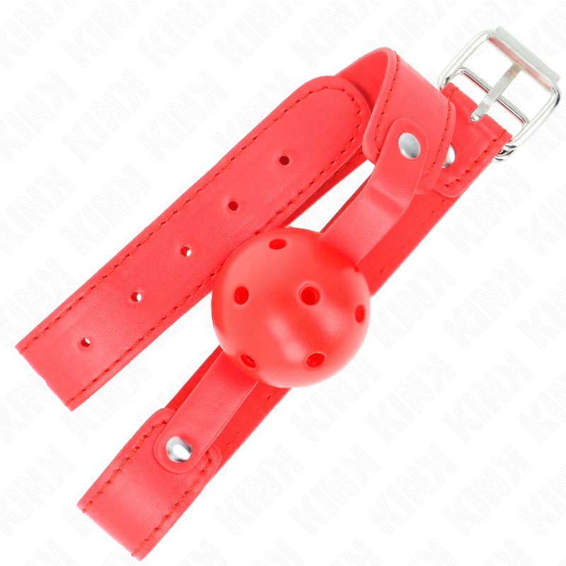 Bâillon boule respirante silicone sangle ajustable — vue rapprochée