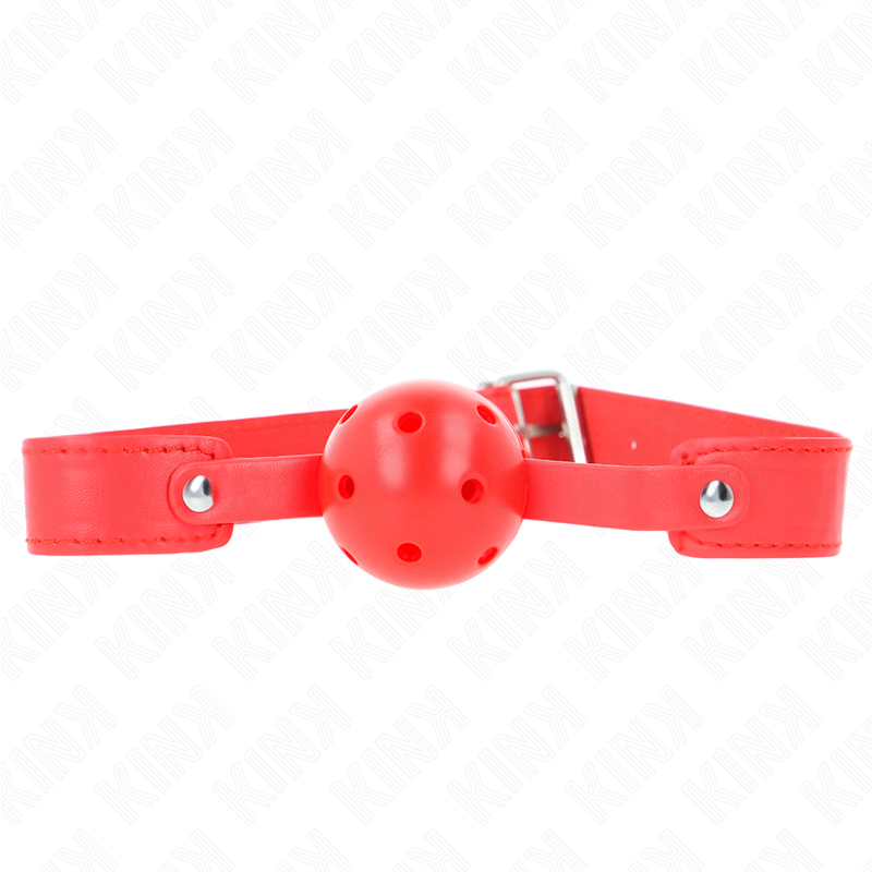Bâillon boule respirante silicone sangle ajustable — détail texture surface