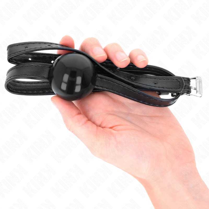 Bâillon petite boule silicone épuré — vue de dos