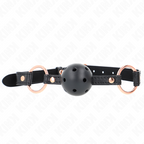 Bâillon boule premium TPE souple — vue de profil