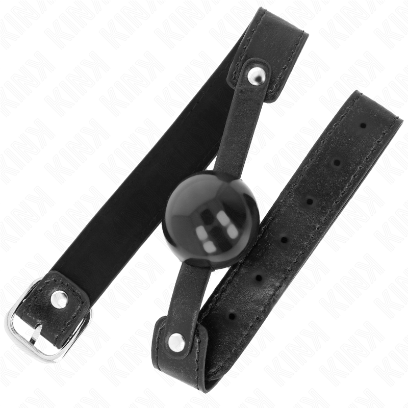 Bâillon boule souple en TPE sangle fine — détail produit
