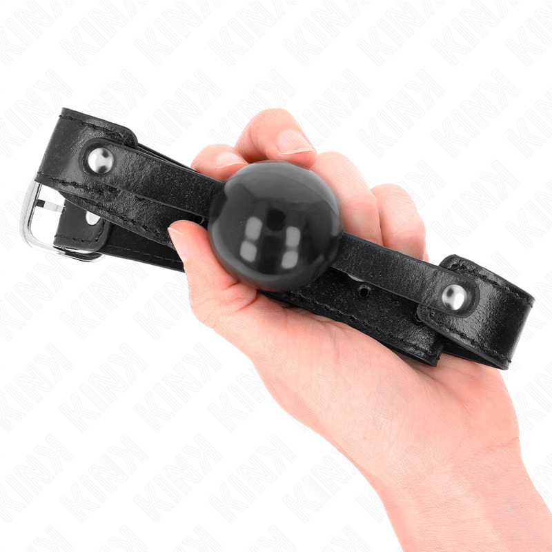 Bâillon boule souple en TPE sangle fine — vue de dos
