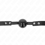 Bâillon boule souple en TPE réglable 37-52 cm — vue de profil