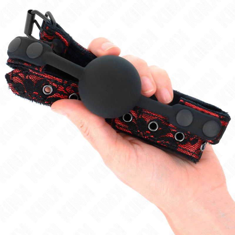 Bâillon boule en silicone avec sangle longue — vue de dos
