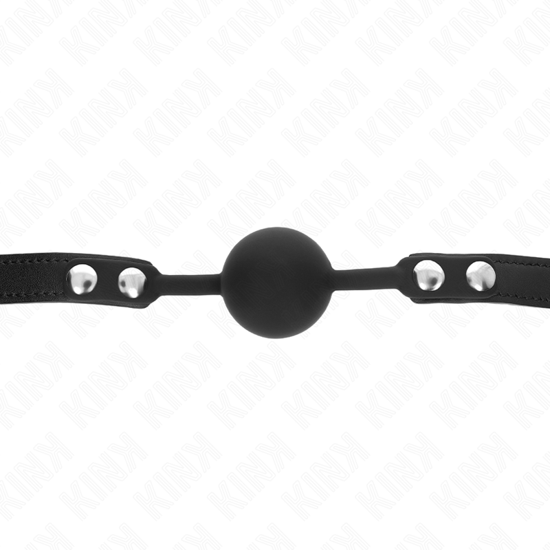 Bâillon boule en silicone à sangle réglable — vue de profil