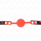 Bâillon boule en silicone avec fermeture à serrure — vue de profil