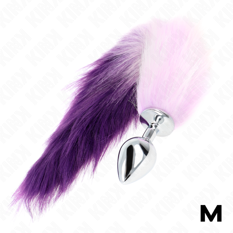 Plug anal acier avec longue queue synthétique violette — emballage produit