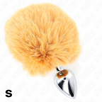 Plug anal acier avec queue de lapin — détail texture surface