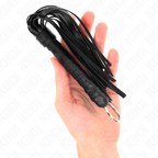 Mini fouet souple noir pour jeux de fessée — détail produit