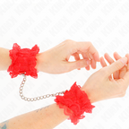 kink attentes poignets elastiques en dentelle rouge