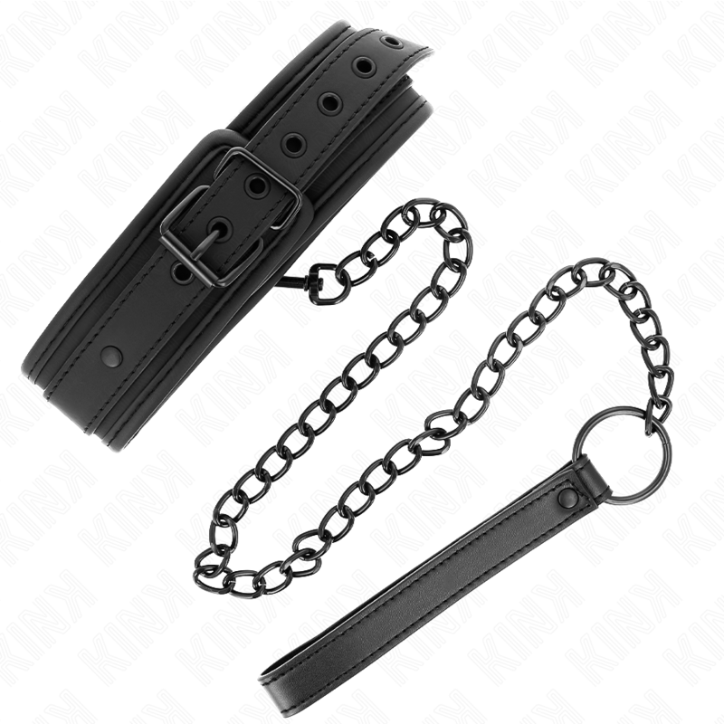 Collier de bondage en néoprène avec laisse — détail produit