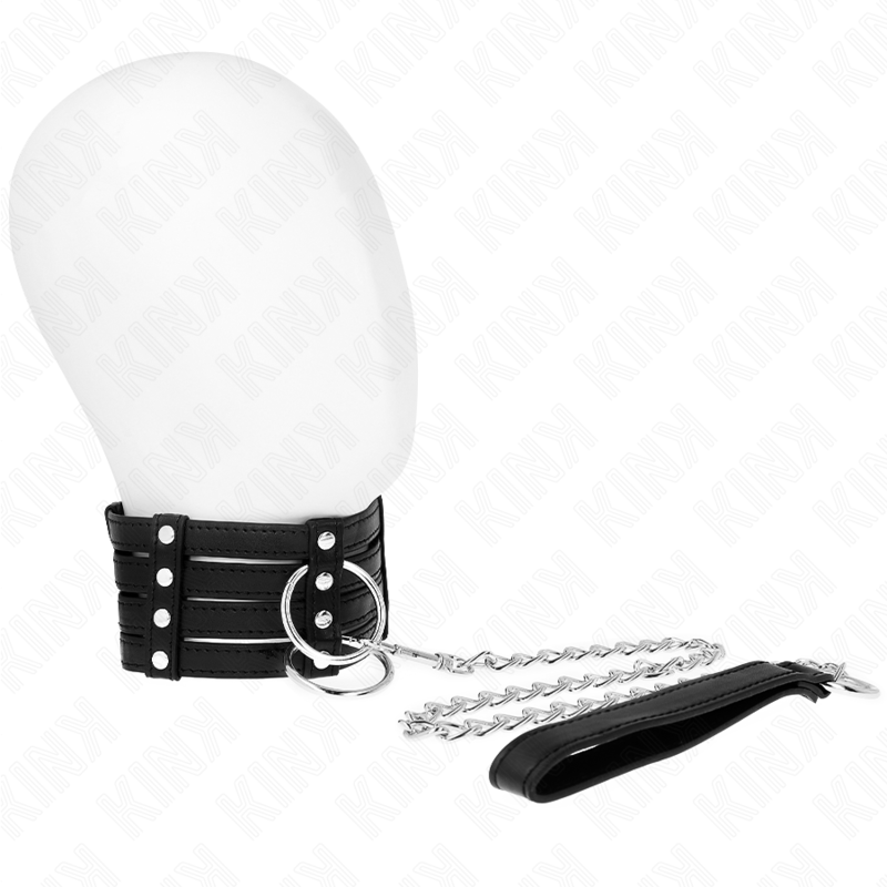 Collier de soumission large sub style avec laisse — vue principale