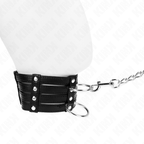 Collier de soumission large sub style avec laisse — vue de profil