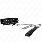 kink collier avec laisse 65 cm avec clous argentes modele 1 ajustable 36 43 cm x 5 cm