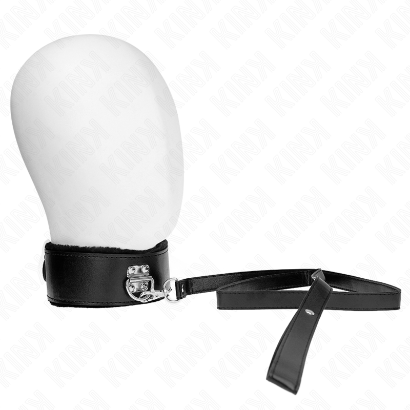 Collier avec laisse à clous argentés ajustable — finition matière