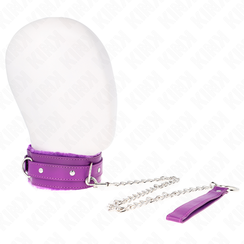 Collier et laisse en silicone tons froids — vue de profil