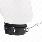 Collier de soumission à sangle bicolore ajustable — détail base