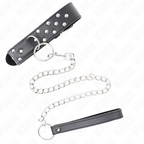Collier à anneau central et rivets sur ceinture réglable — détail produit