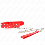 Collier à anneau central et rivets sur ceinture réglable — finition matière