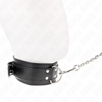 Collier de soumission à boucles argentées avec laisse — vue de dos