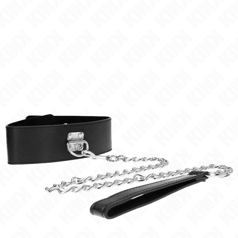 Collier de soumission épuré avec laisse — détail produit