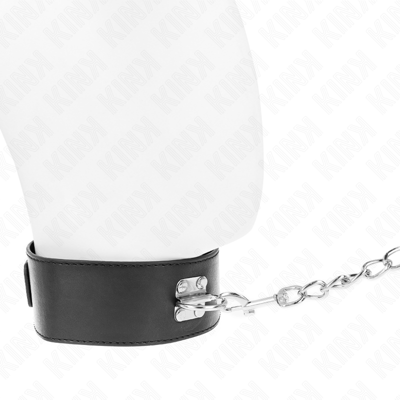 Collier de soumission épuré avec laisse — vue de profil