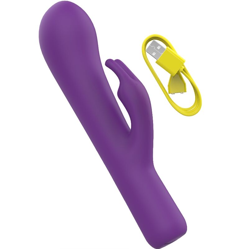 Vibromasseur rabbit en silicone lilas — vue de dos
