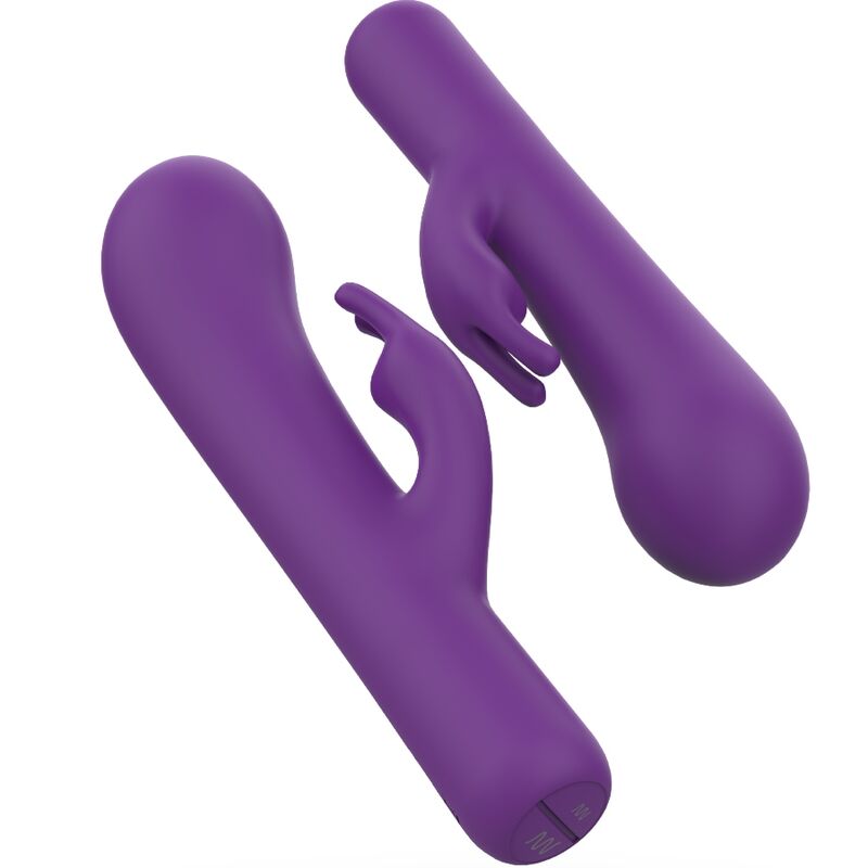 Vibromasseur rabbit en silicone lilas — détail texture surface