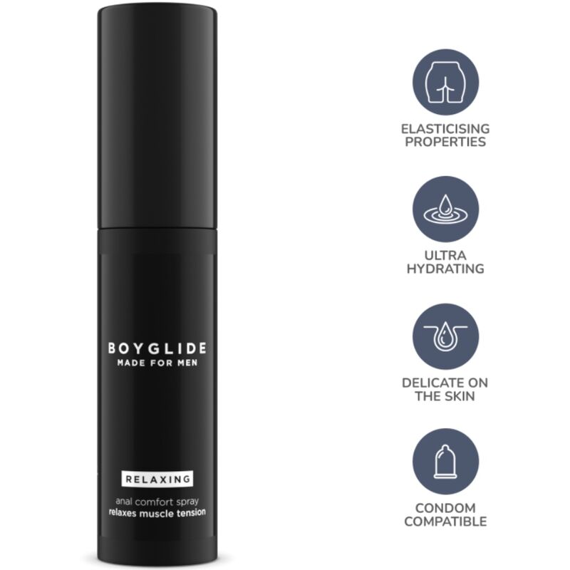 Spray relaxant anal Boyglide 20 ml — vue de profil