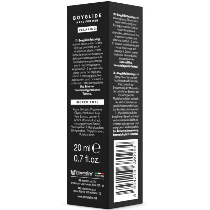 Spray relaxant anal Boyglide 20 ml — détail produit