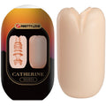 Masturbateur oeuf Masha Catherine et son emballage, gaine souple extensible en TPR teinte chair a texture interne stimulante, format nomade.