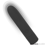 Mini vibromasseur bullet rechargeable 8 vibrations noir — détail produit