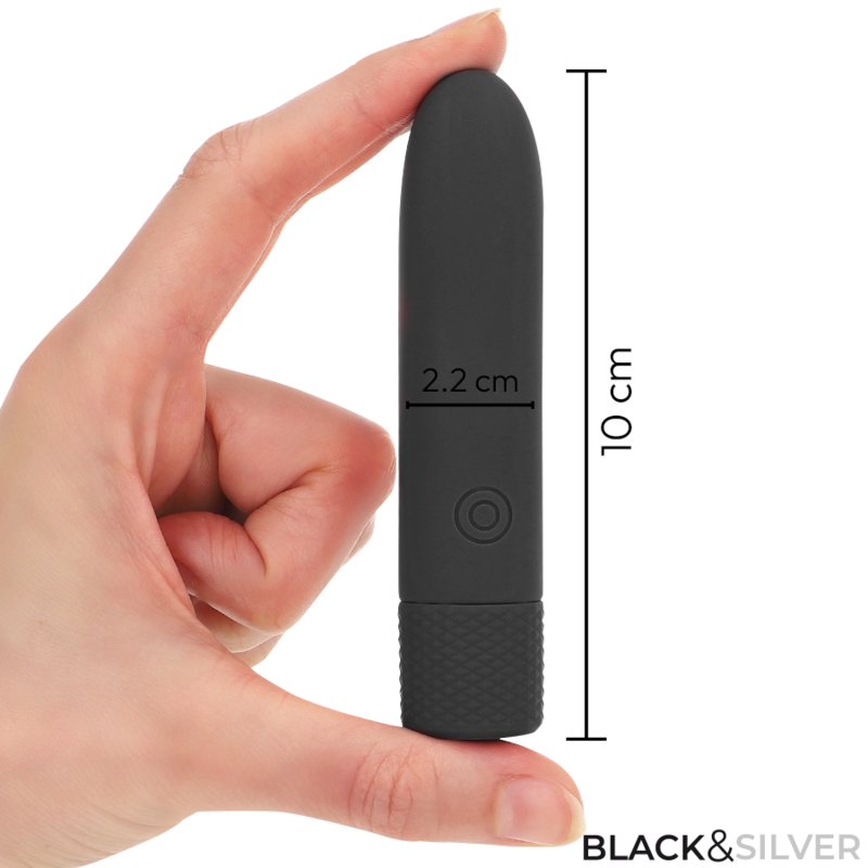 Mini vibromasseur bullet rechargeable 8 vibrations noir — détail texture surface