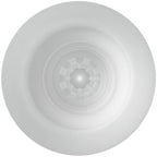 Vue de dessus de l'entrée du masturbateur Wonder Ball blanc, tunnel TPR circulaire à picots avec boule magique centrale stimulante, matière souple bodysafe.