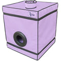 Cabine de jeu violette avec pinces de maintien et LED — vue principale